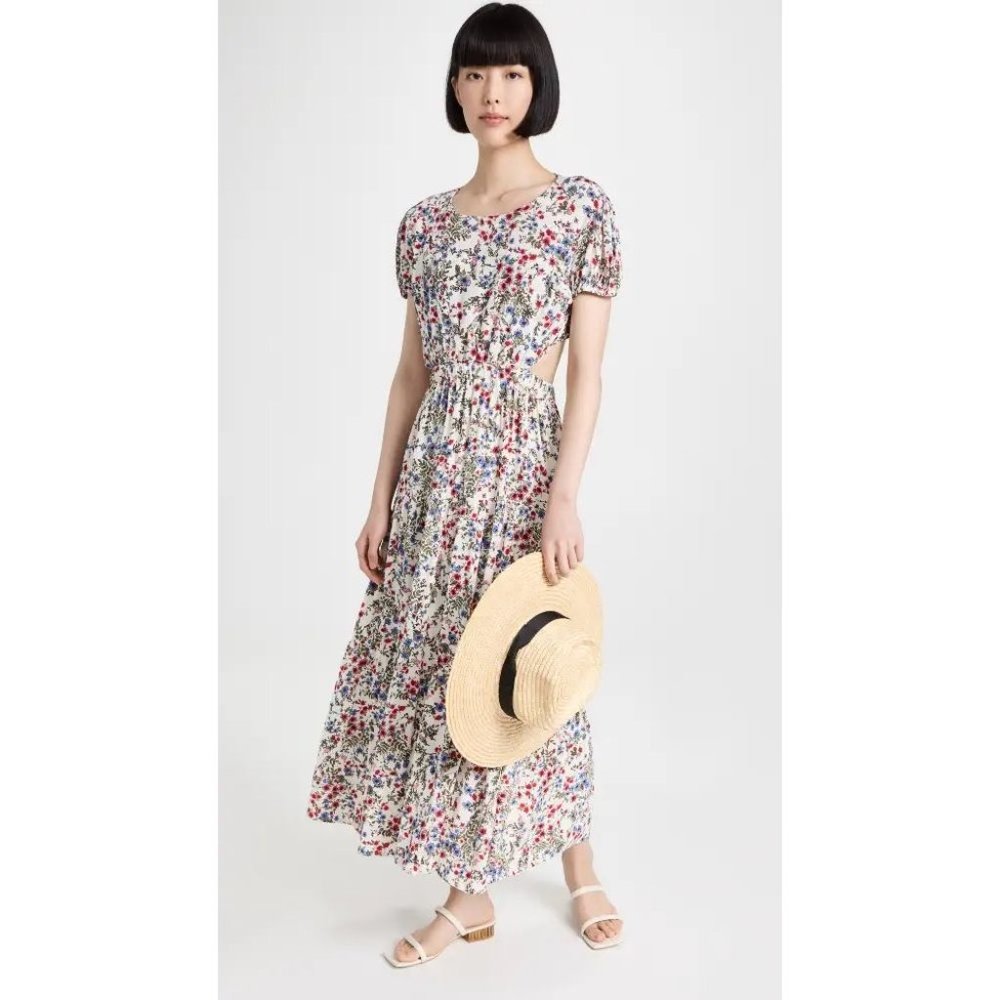 Sokie Collective NWT Peek-a-Boo Dress in White Floral size XL - Picture 12 of 12